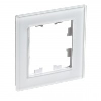 Рамка однопостовая ATLASDESIGN NATURE, СТЕКЛО БЕЛЫЙ