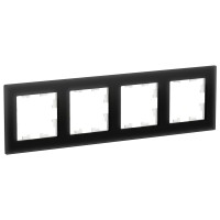 Рамка четырехпостовая ATLASDESIGN NATURE, СТЕКЛО ЧЕРНЫЙ
