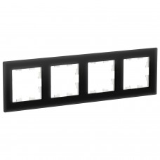 Рамка четырехпостовая ATLASDESIGN NATURE, СТЕКЛО ЧЕРНЫЙ