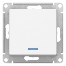 Переключатель одноклавишный ATLASDESIGN с подсветкой схема 6а 10АХ механизам белый