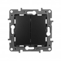 Выключатель двухклавишный - Etika - 10 AX - 250 В~ - антрацит