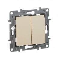 Выключатель двухклавишный - Etika - 10 A - 250 В~ - слоновая кость