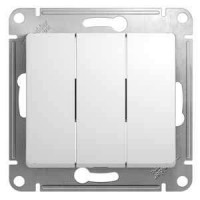 GLOSSA Выключатель 3-кл в рамку белый