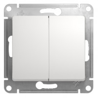 GLOSSA Переключатель 2-кл в рамку белый