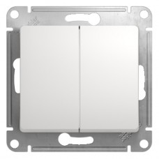 GLOSSA Переключатель 2-кл в рамку белый