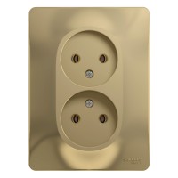 GLOSSA Розетка 2м без заземления в сборе титан