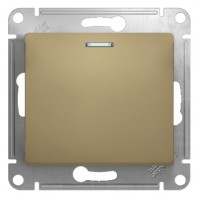 GLOSSA Выключатель 1-кл с подсв. в рамку титан