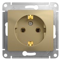 GLOSSA Розетка 1м в рамку с заземлением титан