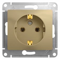 GLOSSA Розетка 1м в рамку с заземлением титан