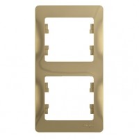 GLOSSA Рамка 2 поста вертикальная титан