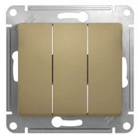 GLOSSA Выключатель 3-кл в рамку титан