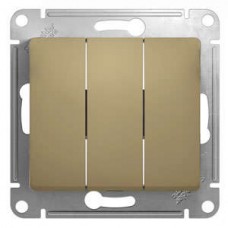 GLOSSA Выключатель 3-кл в рамку титан