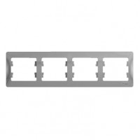 GLOSSA Рамка 4 поста алюминий