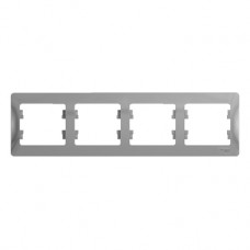 GLOSSA Рамка 4 поста алюминий