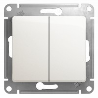 GLOSSA Выключатель 2-кл в рамку перламутр