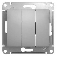 GLOSSA Выключатель 3-кл в рамку алюминий