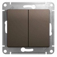 GLOSSA Переключатель 2-кл в рамку шоколад