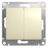 GLOSSA Переключатель 2-кл в рамку беж