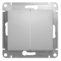 GLOSSA Переключатель 2-кл в рамку алюминий