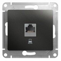 GLOSSA Розетка ком. RJ45 кат. 5е в рамку антрацит