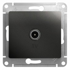GLOSSA Розетка TV одиночная в рамку 1дБ антрацит (75 Ом)