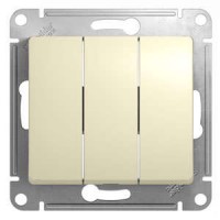 GLOSSA Выключатель 3-кл в рамку беж