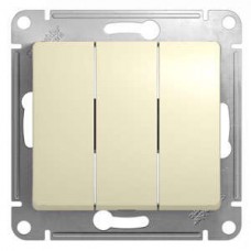 GLOSSA Выключатель 3-кл в рамку беж