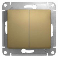 GLOSSA Выключатель 2-кл в рамку титан