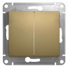 GLOSSA Выключатель 2-кл в рамку титан