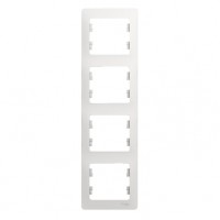 GLOSSA Рамка 4 поста вертикальная белая