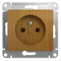 GLOSSA Розетка 1м в рамку без заземления дуб