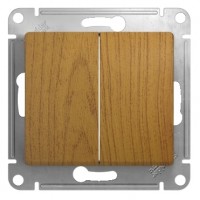 GLOSSA Переключатель 2-кл в рамку дуб