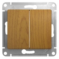 GLOSSA Переключатель 2-кл в рамку дуб