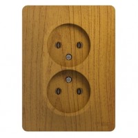 GLOSSA Розетка 2м без заземления в сборе дуб