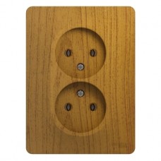 GLOSSA Розетка 2м без заземления в сборе дуб