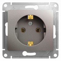 GLOSSA Розетка 1м в рамку с заземлением платина