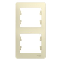 GLOSSA Рамка 2 поста вертикальная беж