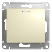 GLOSSA Выключатель 1-кл с подсветкой в рамку бежевый