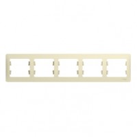 GLOSSA Рамка 5 постов бежевая