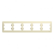 GLOSSA Рамка 5 постов бежевая