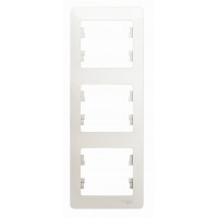 GLOSSA Рамка 3 поста перламутр вертикальная