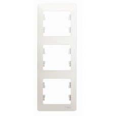 GLOSSA Рамка 3 поста перламутр вертикальная