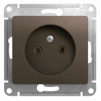 GLOSSA Розетка 1м в рамку без заземления шоколад