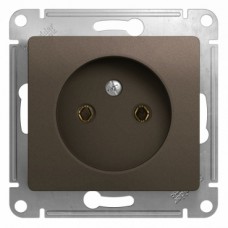 GLOSSA Розетка 1м в рамку без заземления шоколад