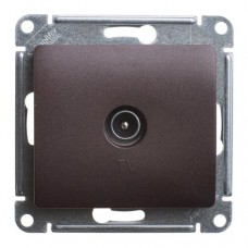 GLOSSA Розетка TV одиночная в рамку 1дБ шоколад (75 Ом)