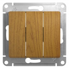 GLOSSA Выключатель 3-кл в рамку дуб
