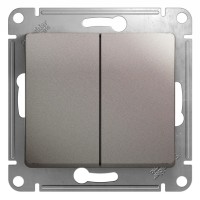 GLOSSA Выключатель 2-кл в рамку платина
