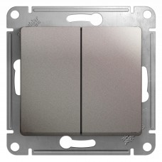 GLOSSA Выключатель 2-кл в рамку платина