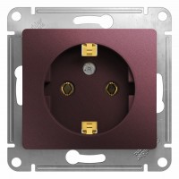 GLOSSA Розетка 1м в рамку с заземлением баклажан