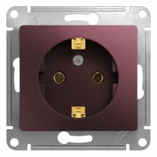 GLOSSA Розетка 1м в рамку с заземлением баклажан